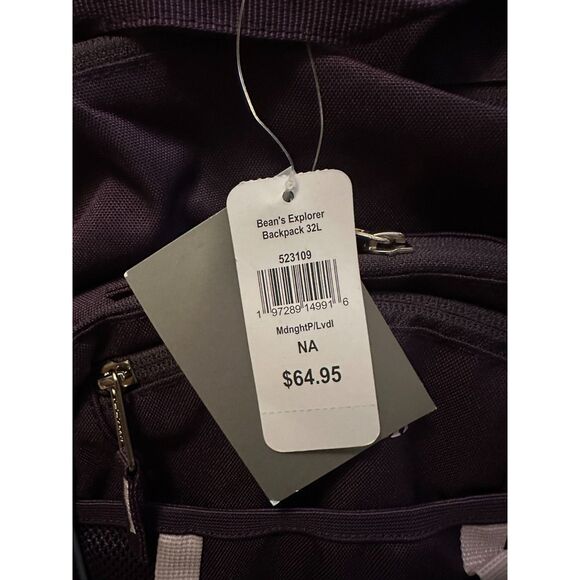 NWT L.L Bean's Explorer Backpack 32L Midnight Purple - Picture 3 of 7